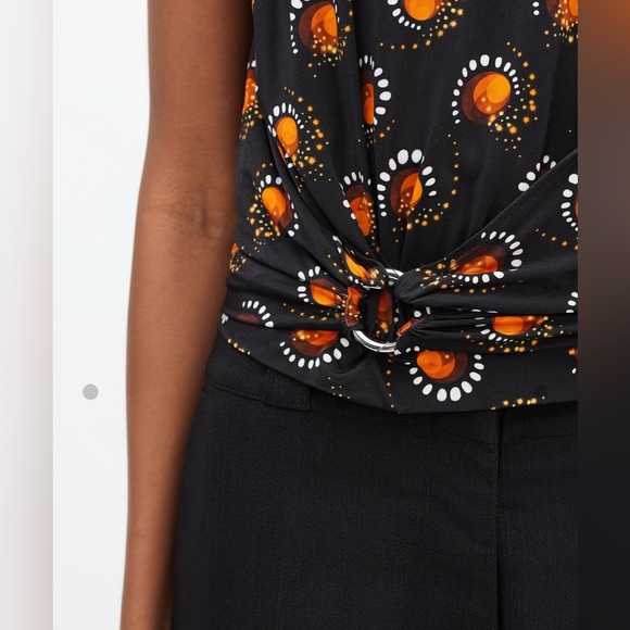 Paco Rabanne cropped t-shirt with pierced ring Sz L - Picture 3 of 9